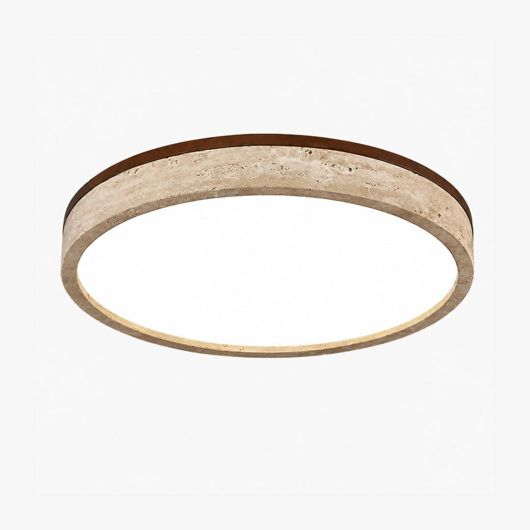 Torvella Round Ceiling Light Sculptural Disc Flush Mount - Modern Natural Bedroom Lighting