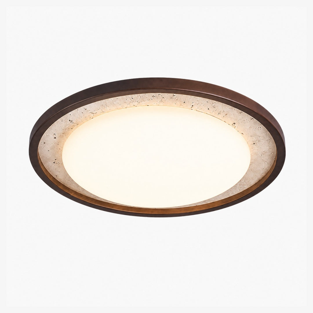 Torvella Round Ceiling Light Sculptural Disc Flush Mount - Modern Natural Bedroom Lighting