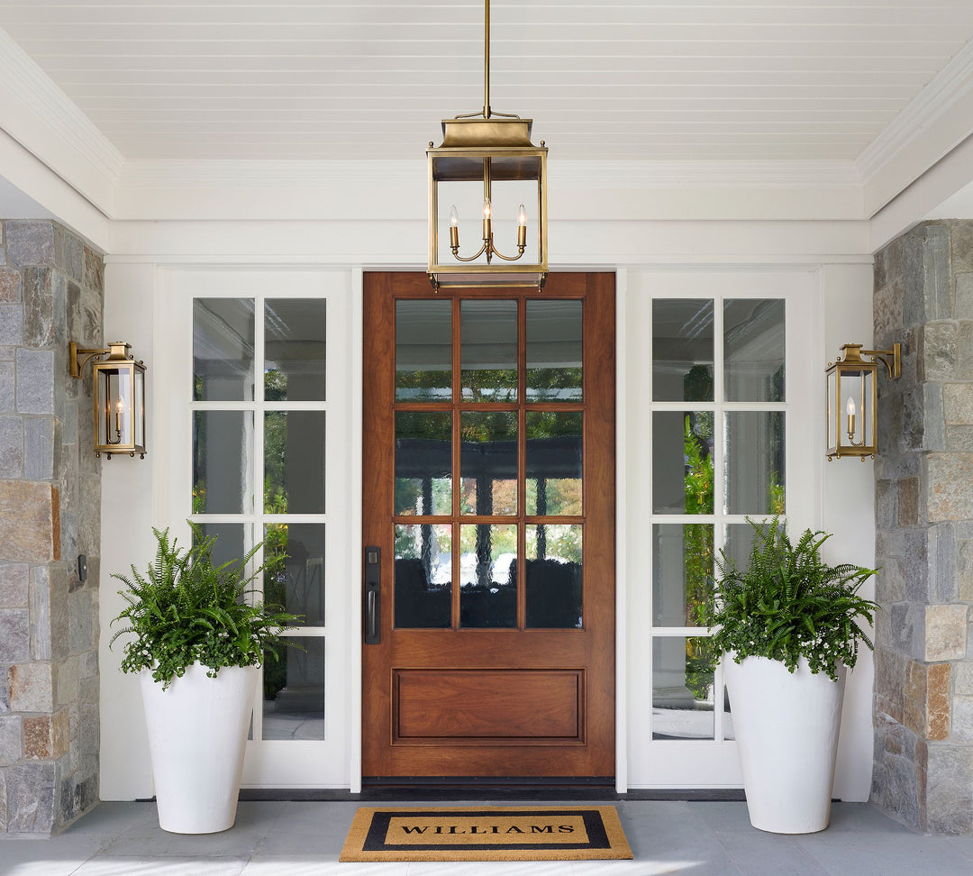 Yolvira Modern Outdoor Lantern Pendant - Metal Hanging Light for Exteriors
