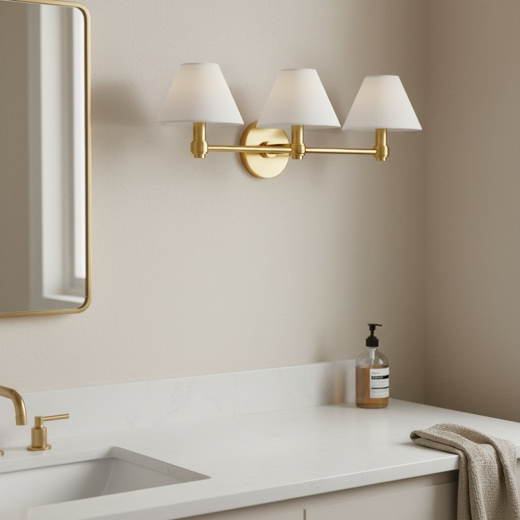 Roven Metal Wall Sconce – Sleek Metal Single or Triple Sconce for Vanity or Bathroom