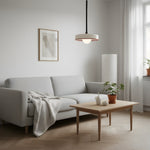 Afbeelding laden in galerijweergave, Kalo Moderne Hanglamp - Strak Metalen Stang en Schijf Bolglas Ontwerp