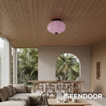 Load image into Gallery viewer, Vintage Eloise Milk Glass Flush Mount Ceiling Light - Vintage Charm Soft Glow
