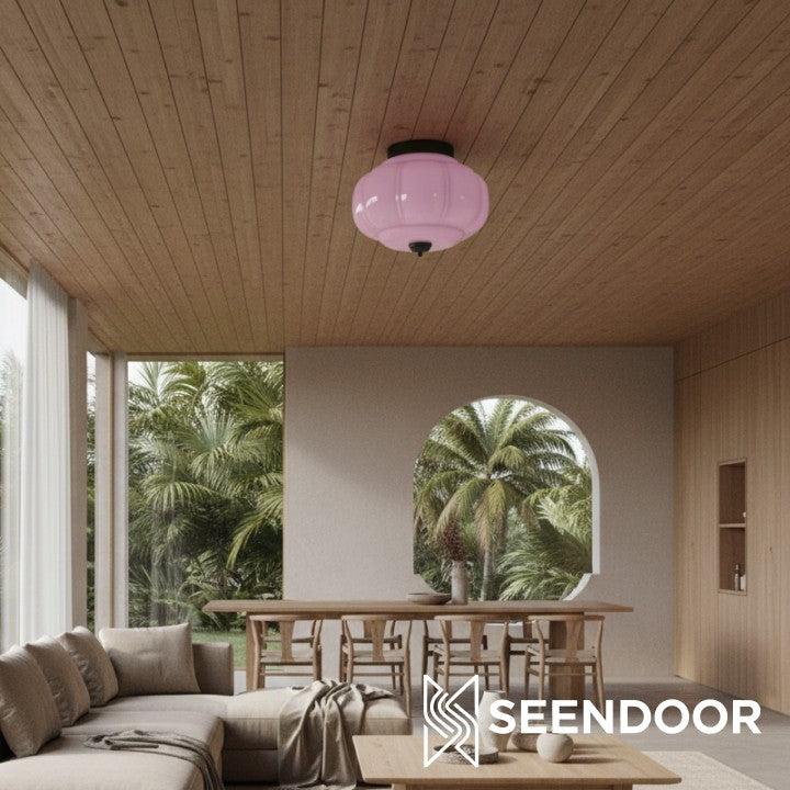 Vintage Eloise Milk Glass Flush Mount Ceiling Light - Vintage Charm Soft Glow