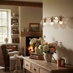 Load image into Gallery viewer, Glorica Glass 3 Shade Globe Vanity Light - Soft Bathroom Light Fixture
