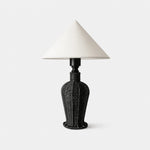 Cargar imagen en el visor de la Galería, Wabi-sabi table lamp with white fabric shade
