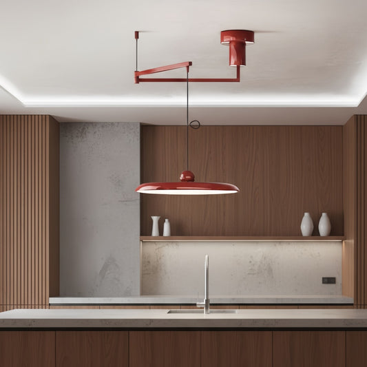 Swinglo Schommelarm Hanglamp - Verstelbaar Schijfontwerp Hanglamp voor Eetkamer N65