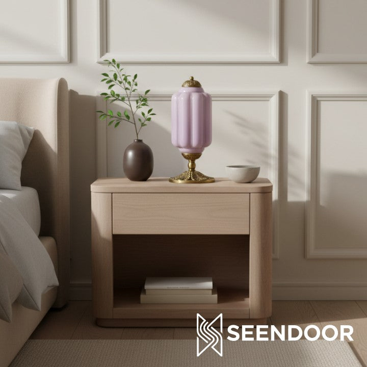 Retro Eloise Milk Glass Table Lamp for Bedroom Decor