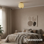 Load image into Gallery viewer, Vintage Eloise Milk Glass Flush Mount Ceiling Light - Vintage Charm Soft Glow
