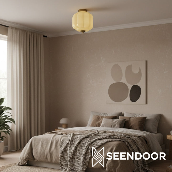 Vintage Eloise Milk Glass Flush Mount Ceiling Light - Vintage Charm Soft Glow