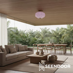 Load image into Gallery viewer, Vintage Eloise Milk Glass Flush Mount Ceiling Light - Vintage Charm Soft Glow
