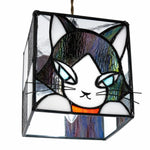 Cargar imagen en el visor de la Galería, stained glass cat pendant light material detail