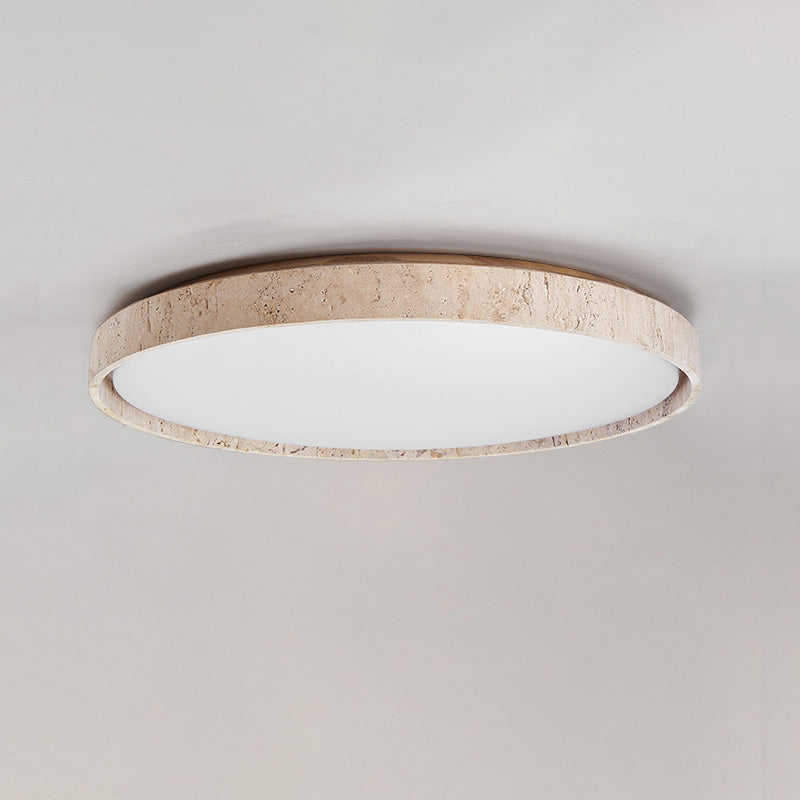 Ultradunne Ronde Travertijn Plafondlamp