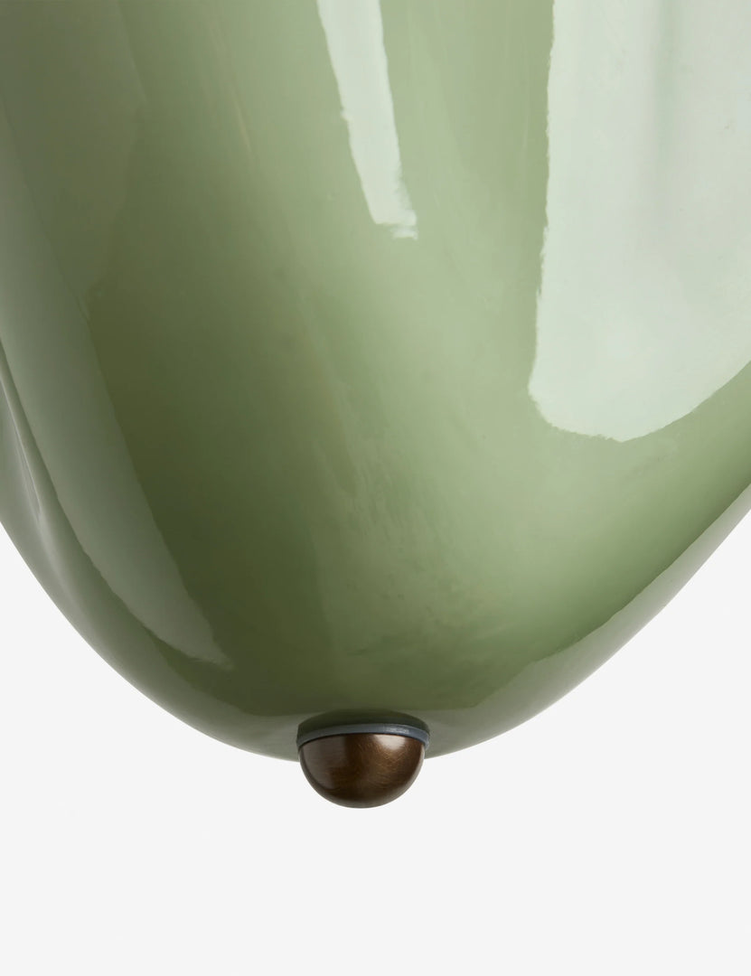 Bellina Radner Pendant Light – Colored Glass Shade with Brass Detail for Modern Spaces