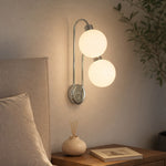 Afbeelding laden in galerijweergave, Double globe wall lamp lighting a hallway wall