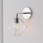 Load image into Gallery viewer, Talvior Geometric Modern Bathroom Sconce - Faceted Shade Light in Luxe Finishes
