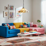 Charger l’image dans la visionneuse de la galerie, Suspension en vitrail vintage TF Nevada - Éclairage artisanal en verre d'art pour les salles à manger