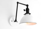 Load image into Gallery viewer, Conique Metal Vintage Industrial Swing Arm Wall Lamp - Adjustable Dome Shade for Study
