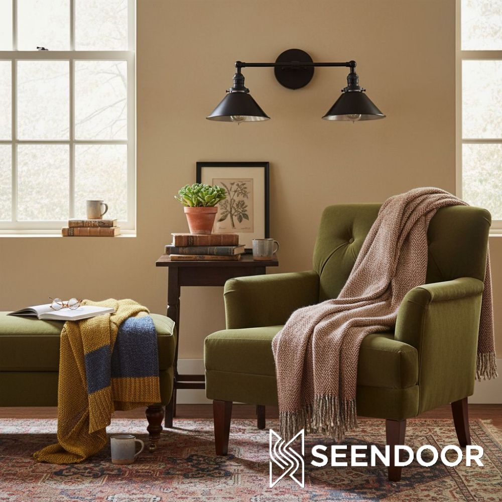 Conique Industrial Double Arm Wall Light for Bathroom & Vanity