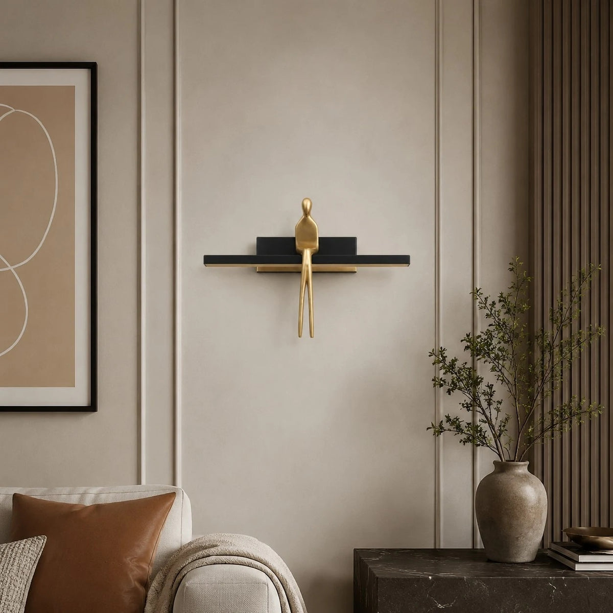 scene: bedroom/living wall, copper matte black