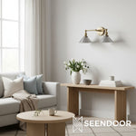 Load image into Gallery viewer, Conique Industrial Double Arm Wall Light for Bathroom &amp; Vanity