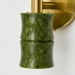 Cargar imagen en el visor de la Galería, Green bamboo wall lamp view 5