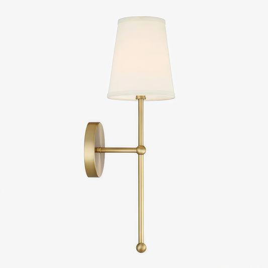 Lámpara de Pared Minimalista Dorada Meshara - Material de Metal y Tela para Sala