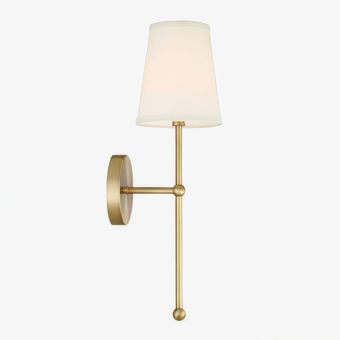 Meshara Minimalist Gold Wall Lamp - Metal and Fabric Material for Living Room