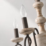 Carica l'immagine nella visualizzazione Galleria, close detail of distressed wood-look body and candle socket