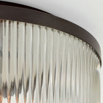 Load image into Gallery viewer, Bravira Flush Mount Ceiling Light - Ribbed &amp; Bubbled Glass Metal Light
