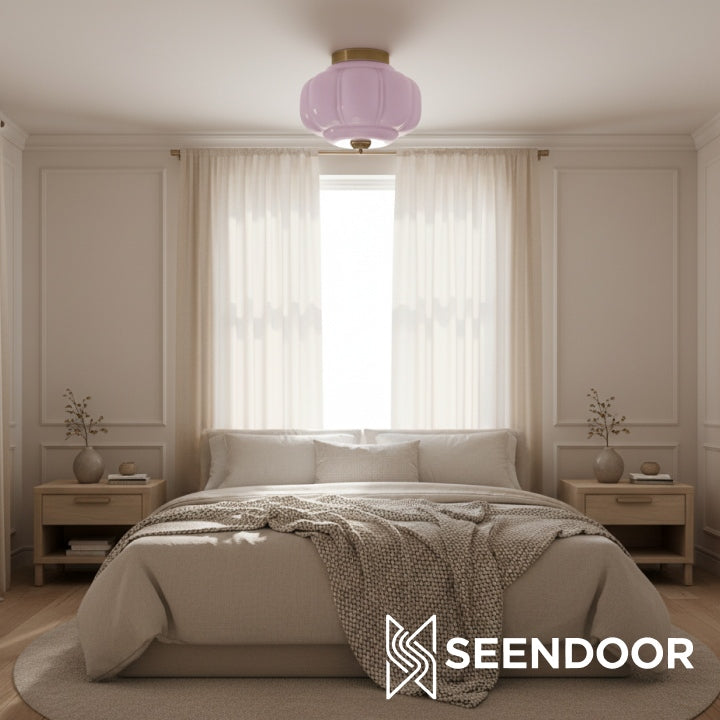 Vintage Eloise Milk Glass Flush Mount Ceiling Light - Vintage Charm Soft Glow