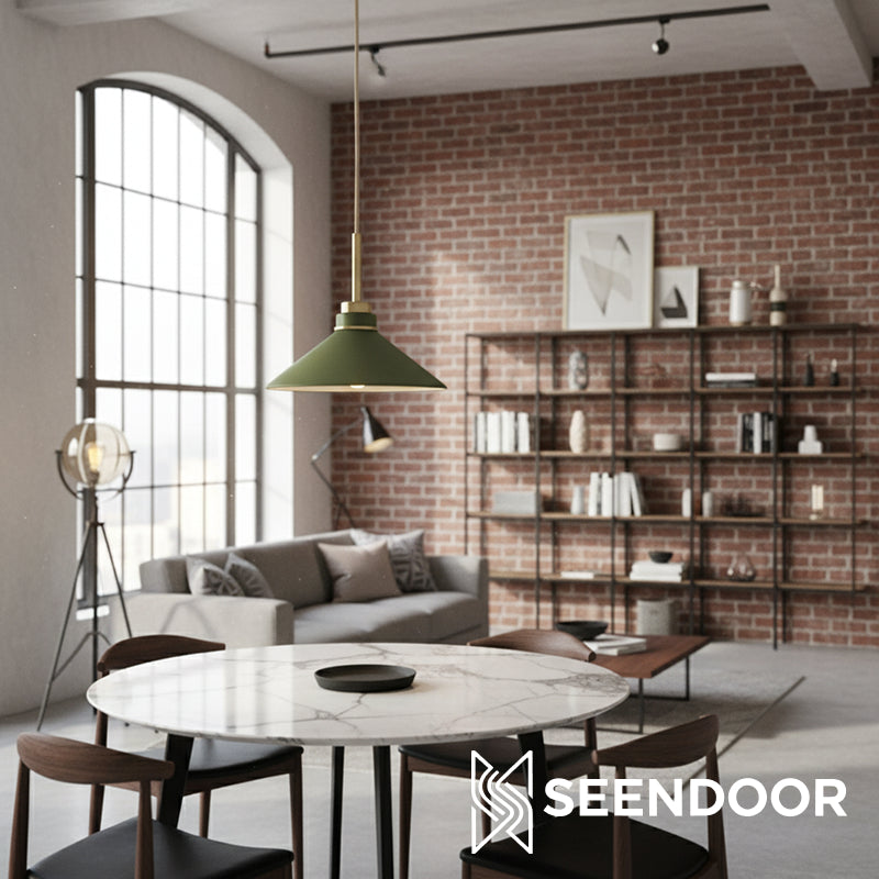 Aurenza Modern Farmhouse Pendant Light - Adjustable Shade for Warm Ambiance