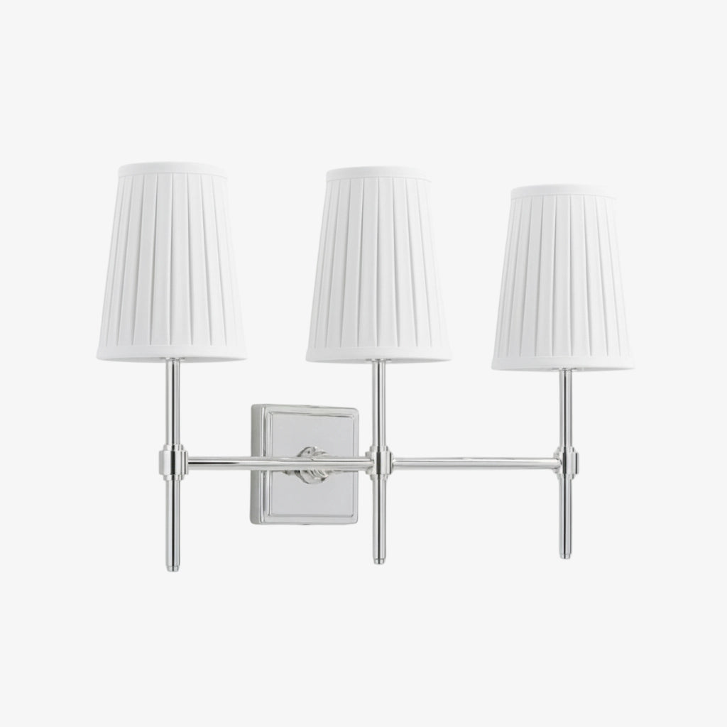 Lampada da Parete con Paralumi in Lino Bianco Derlina – Lampada Retrò Multi-Testa in Metallo