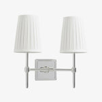 Carica l'immagine nella visualizzazione Galleria, Lampada da Parete con Paralumi in Lino Bianco Derlina – Lampada Retrò Multi-Testa in Metallo