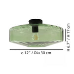 Afbeelding laden in galerijweergave, Cocytus Mid-Century Moderne Drum Watergolf Glas Plafondlamp