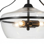 Afbeelding laden in galerijweergave, Eira Mid-Century Modern 3-lichts glazen hanglamp met komvormige kap