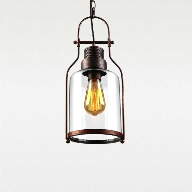 Morris Retro Industrial Metal Glass Pendant Light