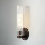 Load image into Gallery viewer, Rivora Fluted Glass Wall Sconce – Modern Indoor &amp; Outdoor Lighting
