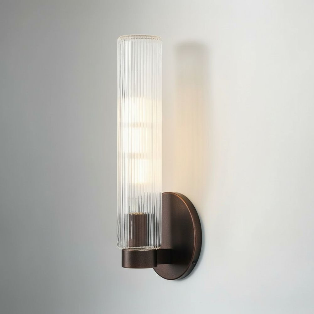 Rivora Fluted Glass Wall Sconce – Modern Indoor & Outdoor Lighting
