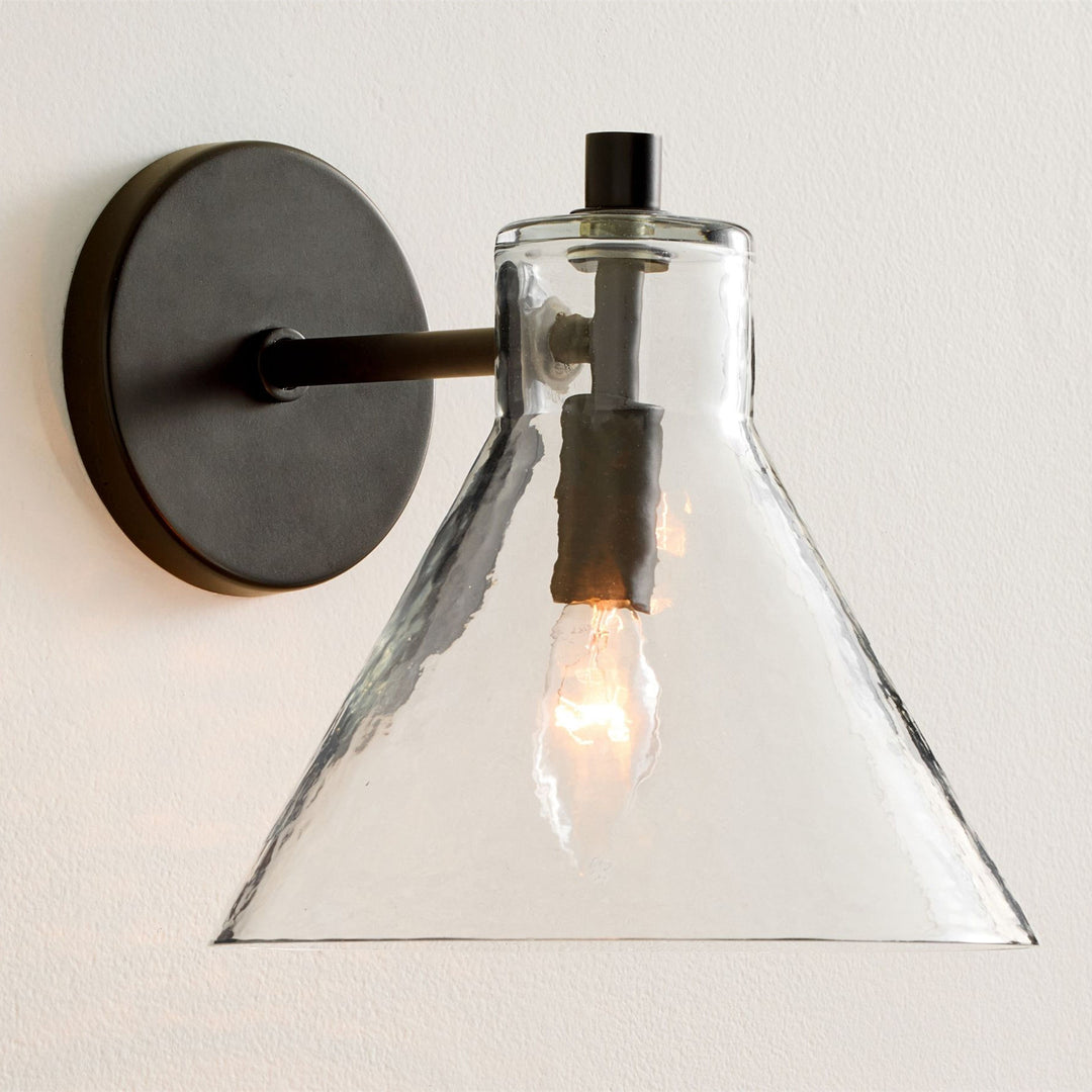 Glavira Recycled Glass Double Sconce - Indoor Brass Wall Lighting