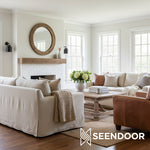Load image into Gallery viewer, Hanton Modern Minimalist Brass and Glass Sconce – Damp Rated for Bathrooms
