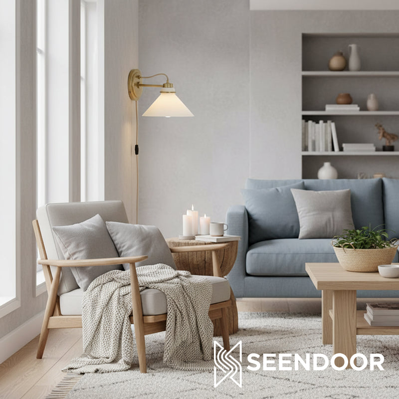 Aurenza Sconce – Farmhouse Wall Light with Metal Accents for Cozy Spaces