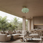 Load image into Gallery viewer, Vintage Eloise Milk Glass Flush Mount Ceiling Light - Vintage Charm Soft Glow
