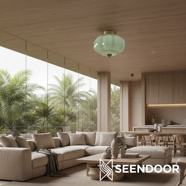 Vintage Eloise Milk Glass Flush Mount Ceiling Light - Vintage Charm Soft Glow