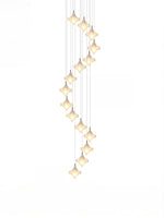 Load image into Gallery viewer, Art Deco Star Staircase Pendant Light - Frosted Glass Hanging Fixture - Astris Altair
