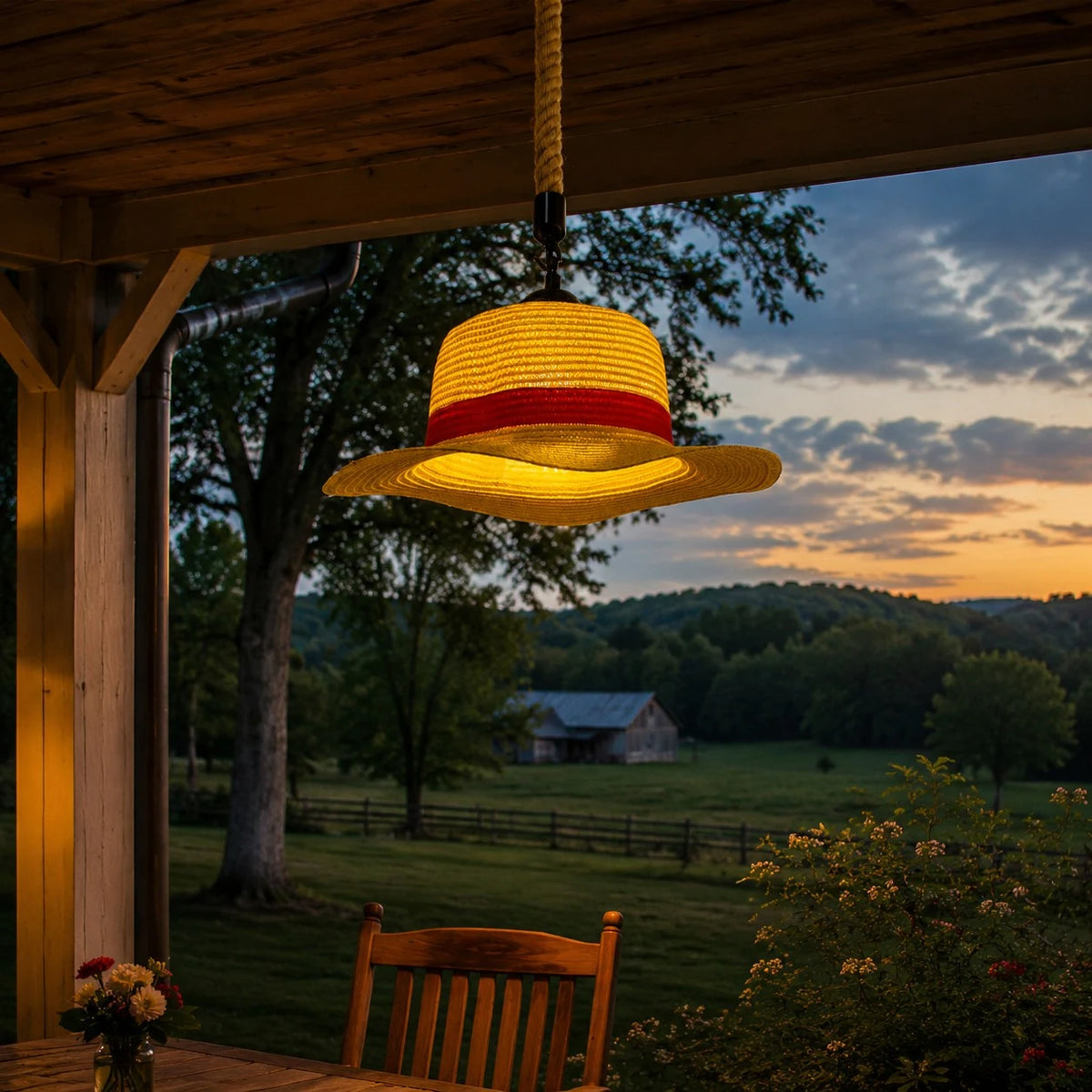 Straw hat pendant view 5