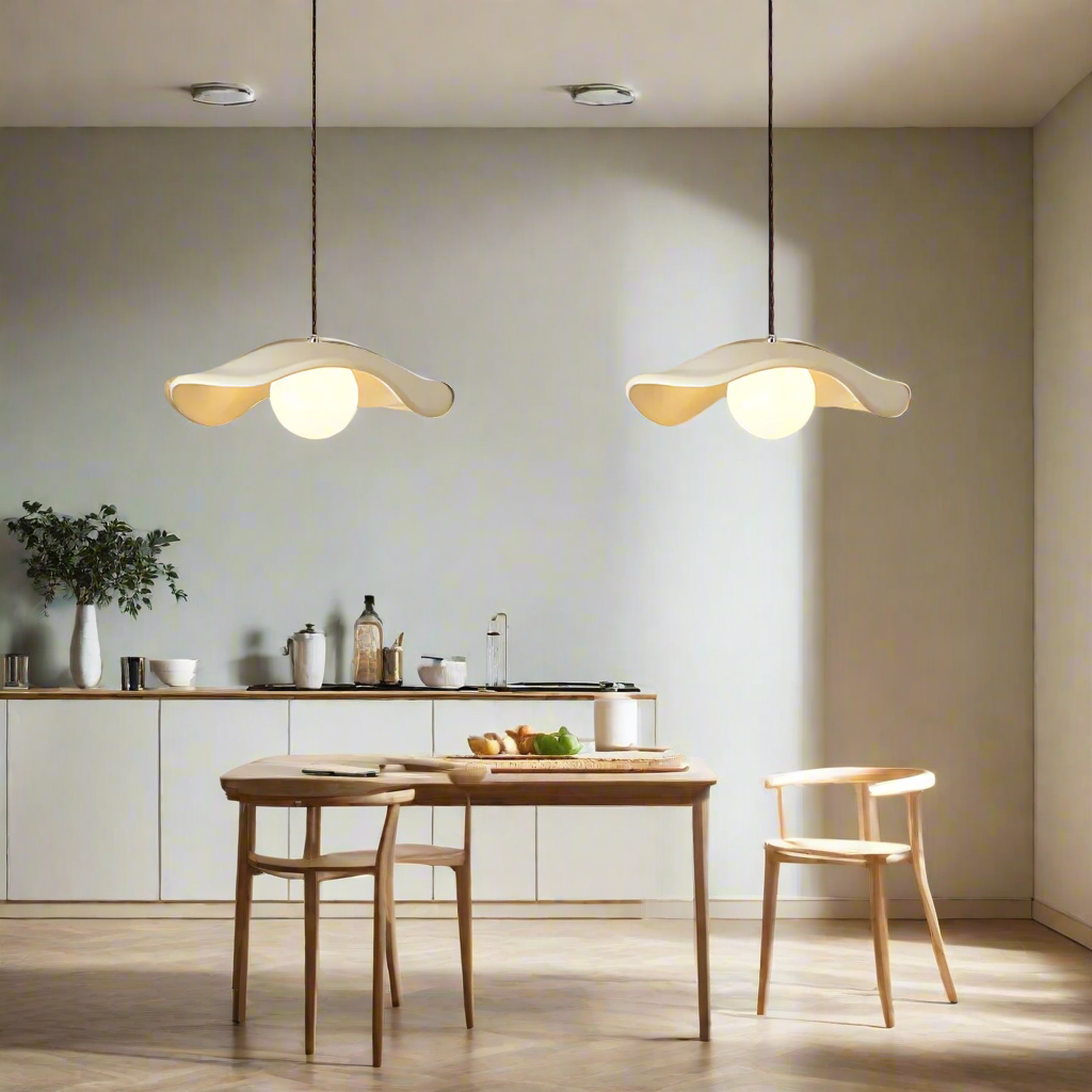 Lampada a sospensione minimalista Yumi in resina scultorea elegante