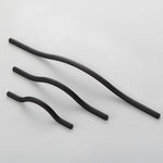 Load image into Gallery viewer, Curved Cabinet Handles – Minimalist Black Gold Cabinet Door Handle Set

