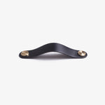 Afbeelding laden in galerijweergave, Cowhide leather and brass cabinet pull handle color and size option