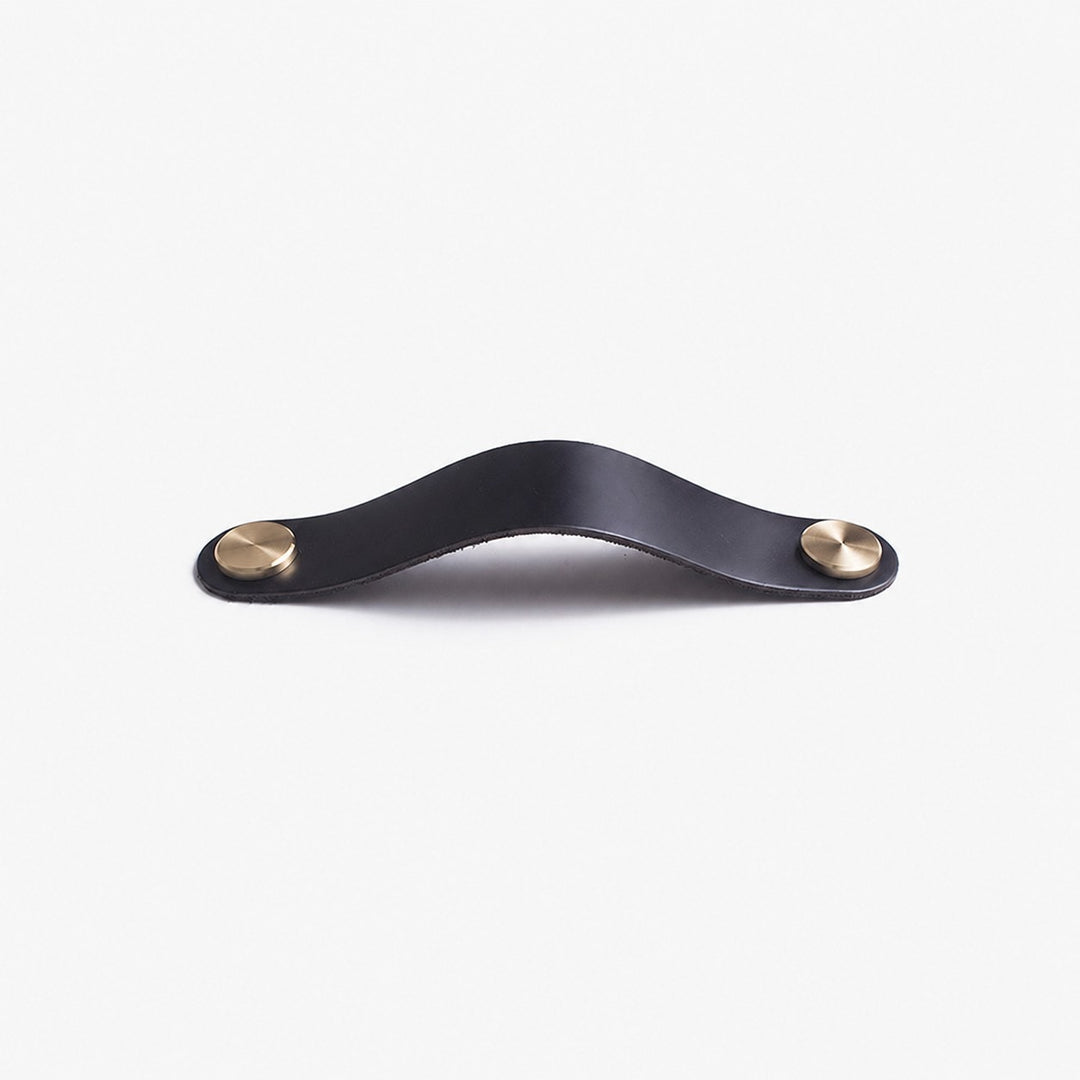 Cowhide leather and brass cabinet pull handle color and size option