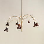 Load image into Gallery viewer, Bellina Modern Romantic Chandelier - Botanical Lily Design with Glass Flowers
